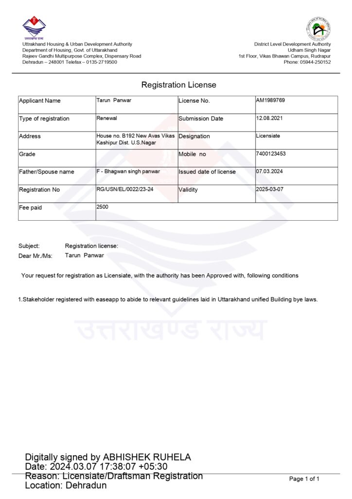 signed registration license page 0001